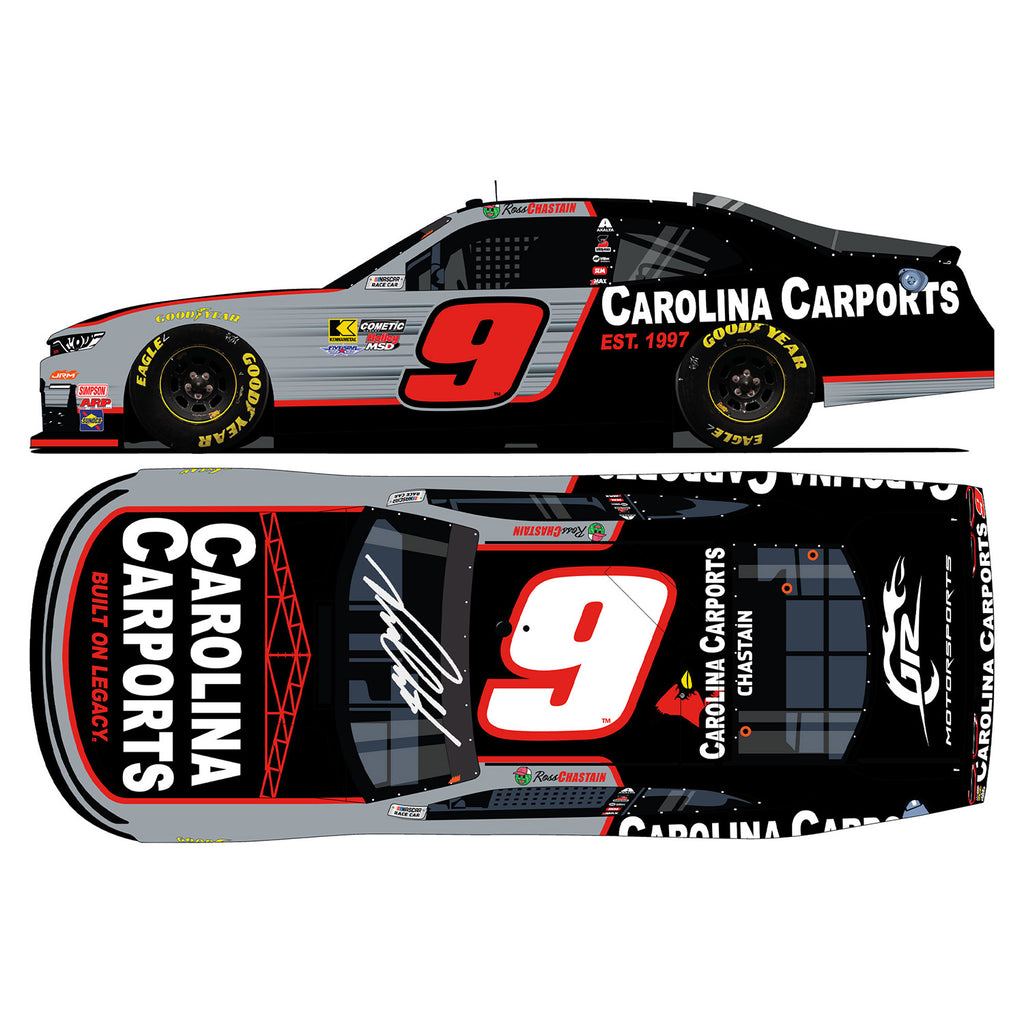Ross Chastain Autographed Carolina Carports 1:24 Standard 2026 Diecast Car #9 NASCAR