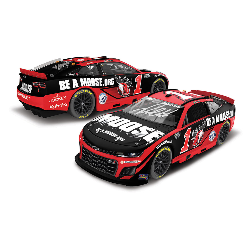 Ross Chastain Autographed Moose Fraternity 1:24 Standard 2025 Diecast Car Hand Signed #1 NASCAR