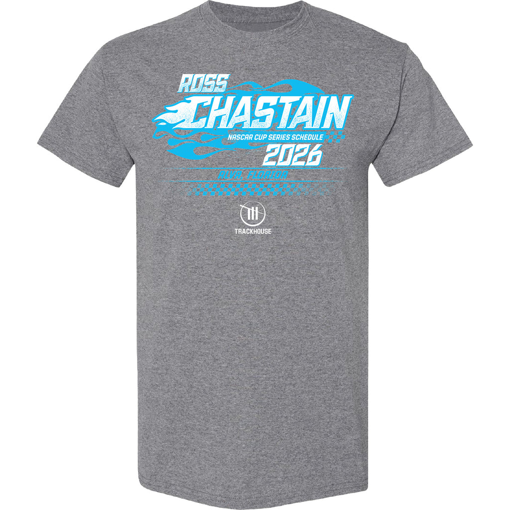 Ross Chastain 2026 NASCAR Cup Series Schedule T-Shirt Gray #1 NASCAR