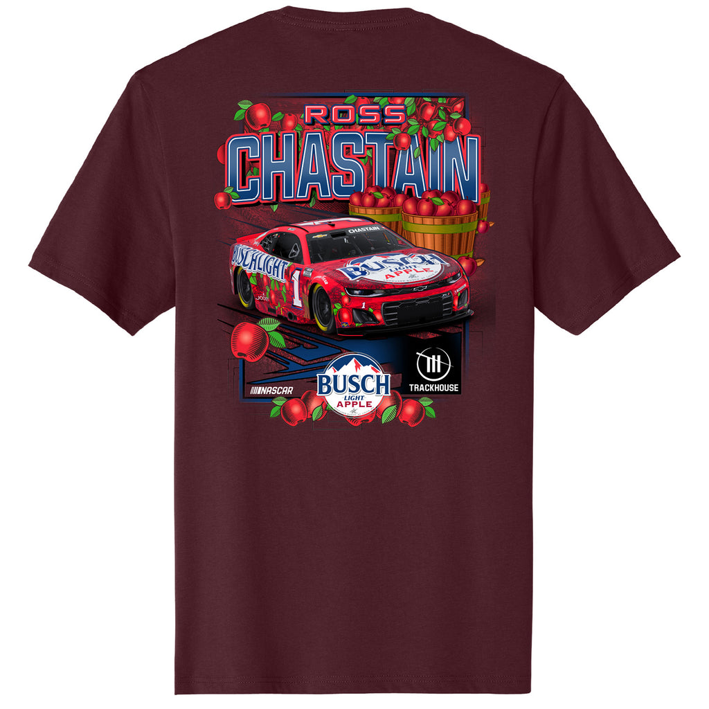Ross Chastain 2025 Busch Light Apple T-Shirt Red #1 NASCAR