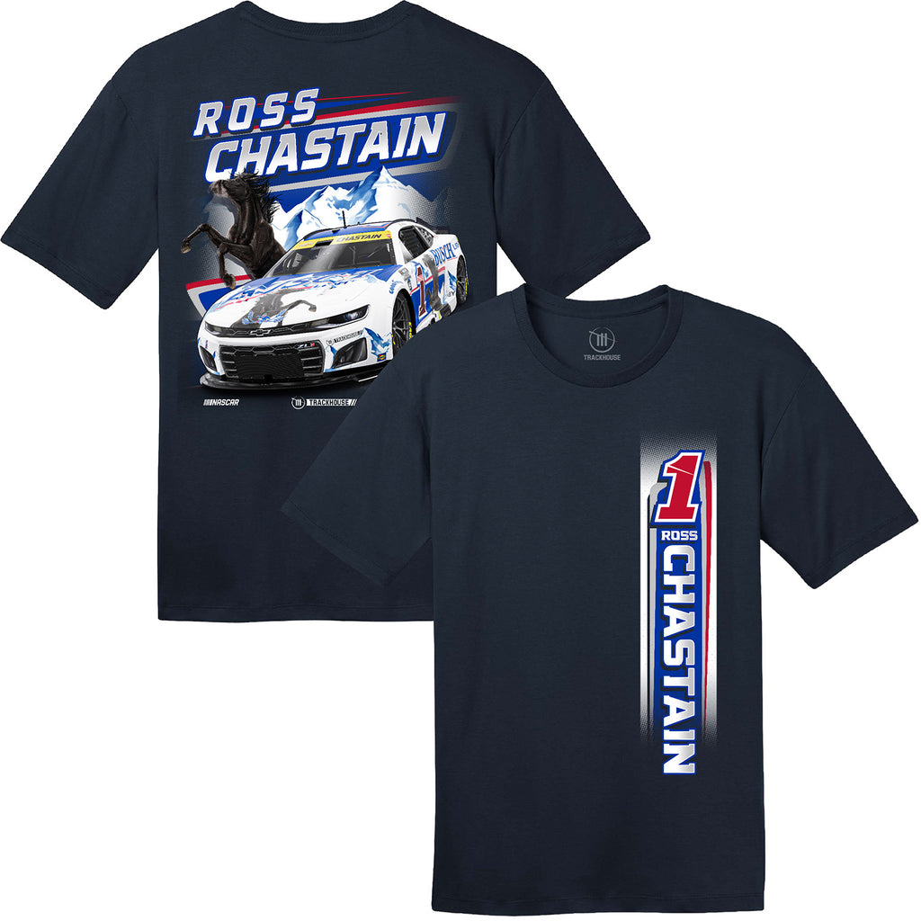 Ross Chastain 2025 Busch Light Retro Paint Scheme T-Shirt Blue #1 NASCAR