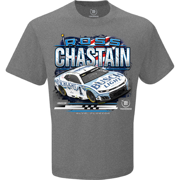 Ross Chastain 2026 Busch Light Patriotic Eagle Car 2-Spot T-Shirt Gray #1 NASCAR