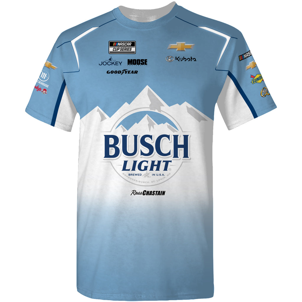 Ross Chastain 2025 Busch Light Sublimated Uniform Pit Crew T-Shirt #1 NASCAR