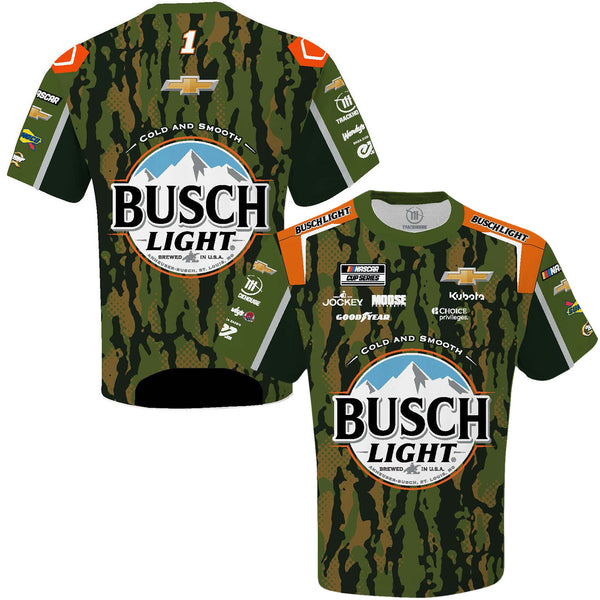 Ross Chastain 2025 Busch Light Camo Sublimated Uniform Pit Crew T-Shirt #1 NASCAR