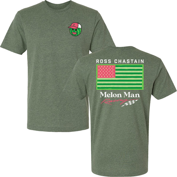 Ross Chastain 2025 Watermelon Flag T-Shirt Green 