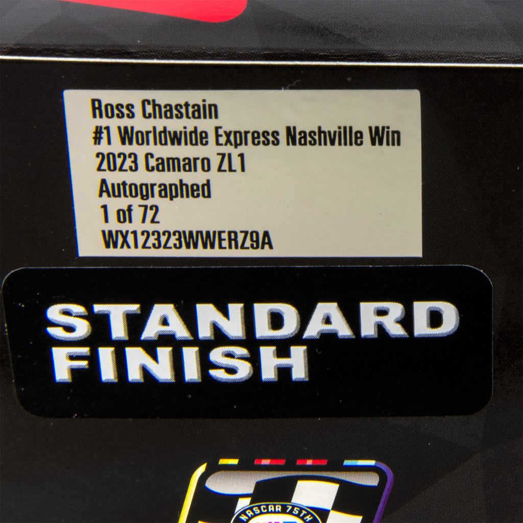 Ross Chastain Autographed Nashville Race Win 1:24 Standard 2023 Diecast Car #1 NASCAR