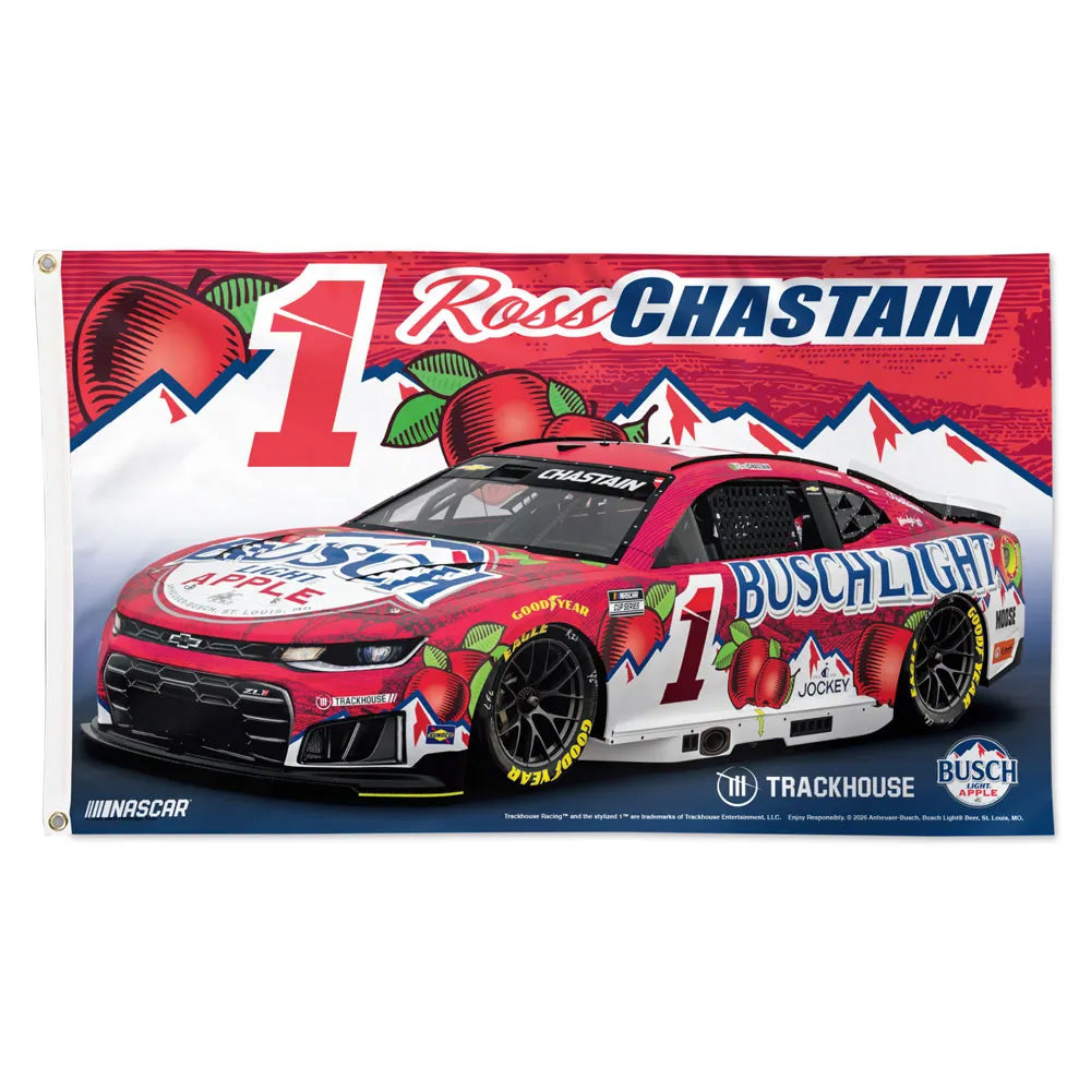 Ross Chastain 2026 Busch Light Apple Car 3x5 Flag #1 NASCAR