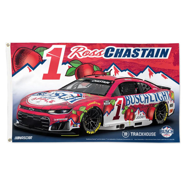 Ross Chastain 2026 Busch Light Apple Car 3x5 Flag #1 NASCAR