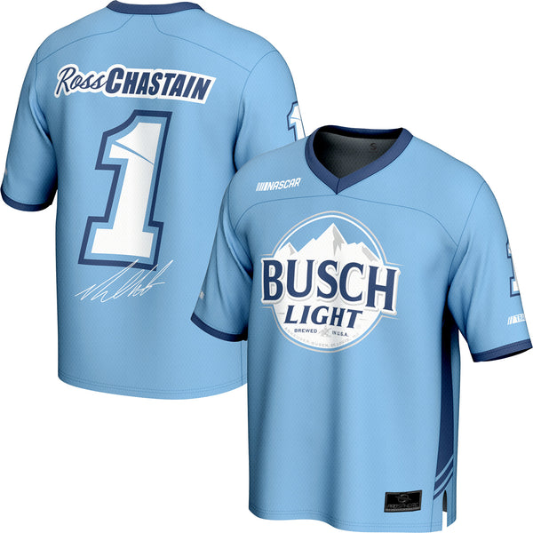 Ross Chastain Busch Light #1 ProSphere Football Jersey Blue NASCAR