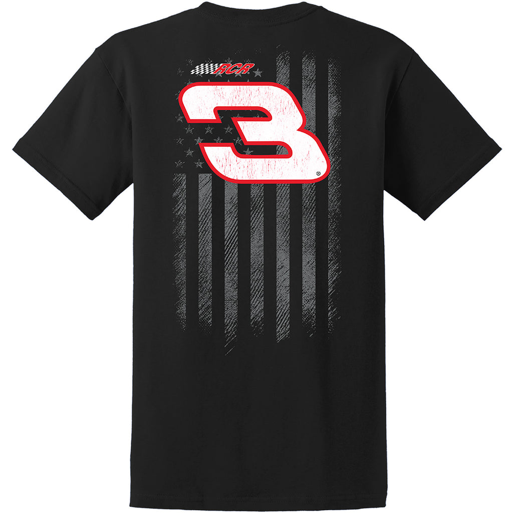 RCR 2025 #3 Flag Black 2-Spot T-Shirt NASCAR Dale Earnhardt