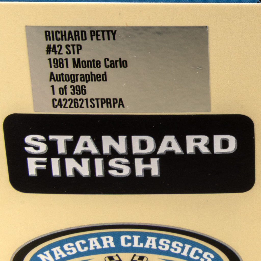 Richard Petty Autographed STP #42 Petty Swap at Riverside 1:24 Standard 1981 Diecast Car
