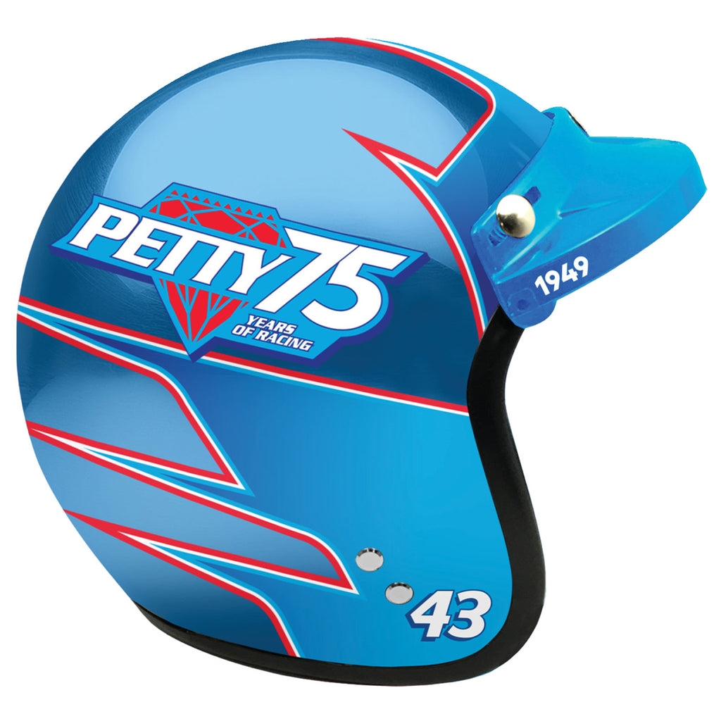 Richard Petty 2025 Blue Chrome Petty 75 Years of Racing #43 Full Size Collectible Replica Helmet