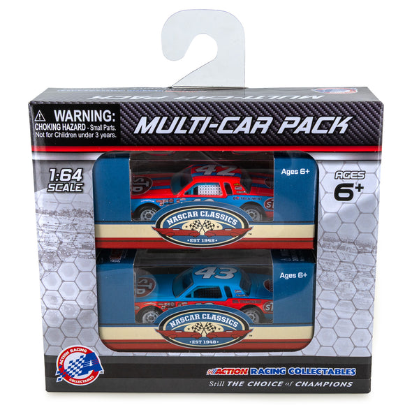 Richard Petty #42 / Kyle Petty #43 STP Petty Swap at Riverside 1:64 1981 2-Car Diecast Set In Special Collectible Packaging