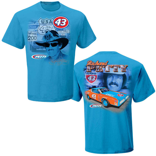 Richard Petty 2023 Road Signs #43 T-Shirt Blue NASCAR