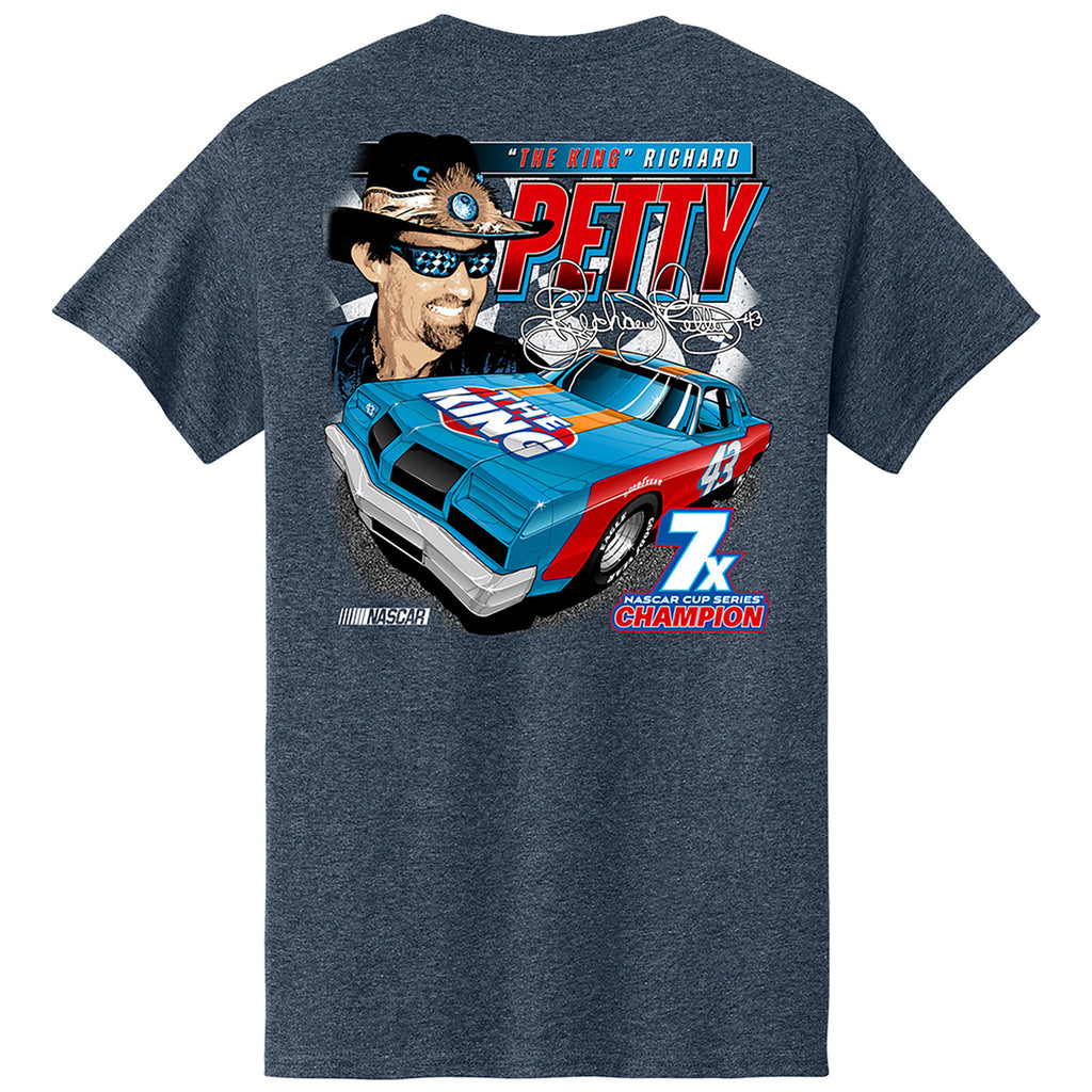 Richard Petty 2026 The King #43 Heather Navy 2-Spot Classic Ink T-Shirt