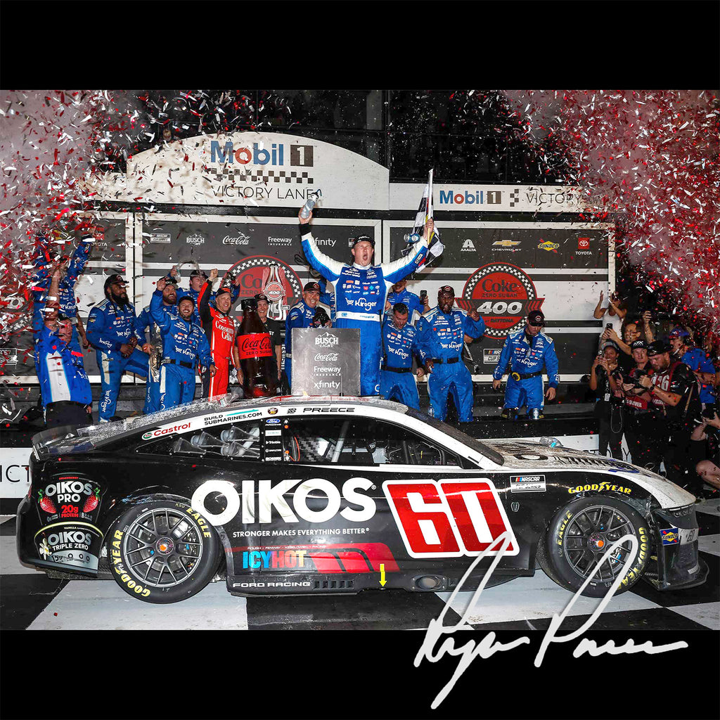 Ryan Preece Autographed Daytona 1st Cup Series Race Win 1:24 Standard 2026 Diecast Car #60 NASCAR
