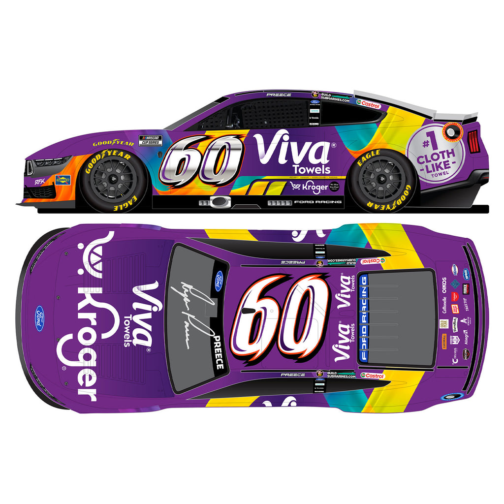 Ryan Preece Autographed Kroger / Viva Greg Biffle Tribute 1:24 Standard 2026 Diecast Car #60 NASCAR