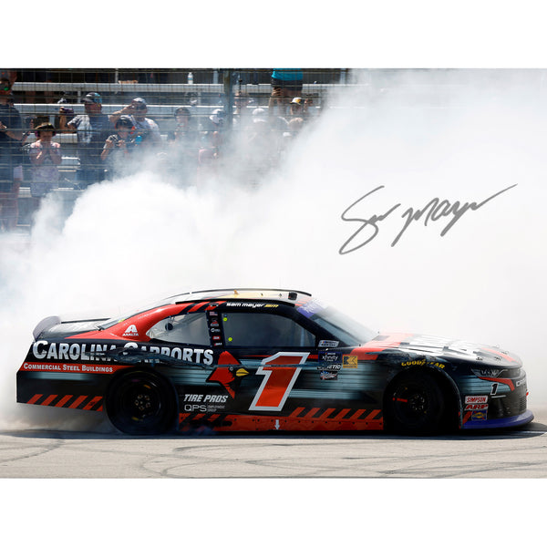 Sam Mayer Autographed Texas Xfinity Series Race Win 1:24 Standard 2024 Diecast Car Carolina Carports #1 NASCAR