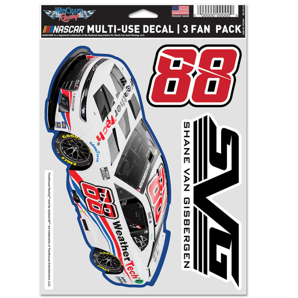 Shane van Gisbergen 2025 Multi-Use WeatherTech #88 Decal 3-Pack NASCAR