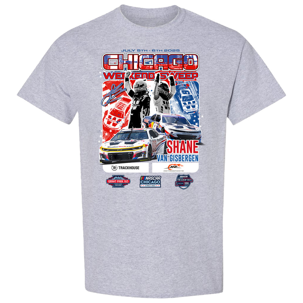 Shane van Gisbergen 2025 Chicago Street Course Weekend Sweep Race Win T-Shirt