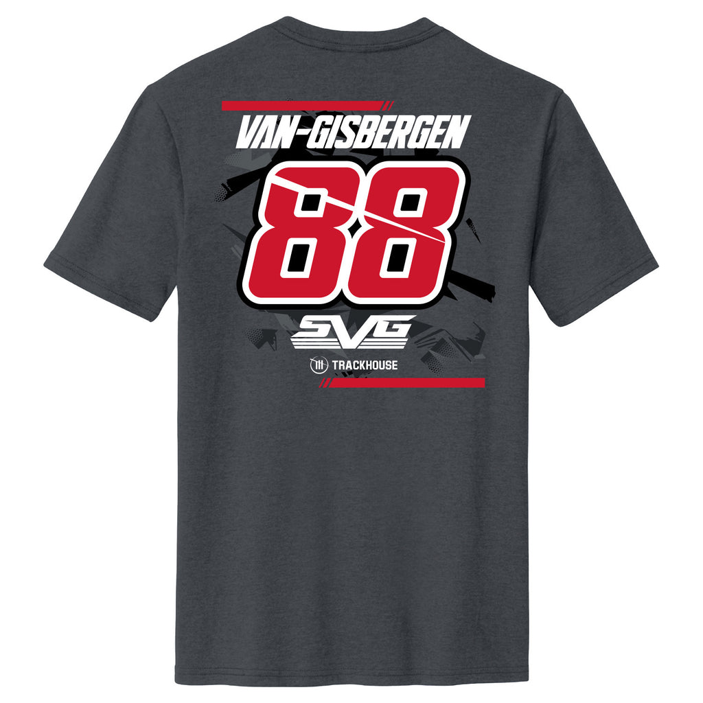 Shane van Gisbergen 2025 Name & Number #88 2-Spot T-Shirt Charcoal Gray NASCAR