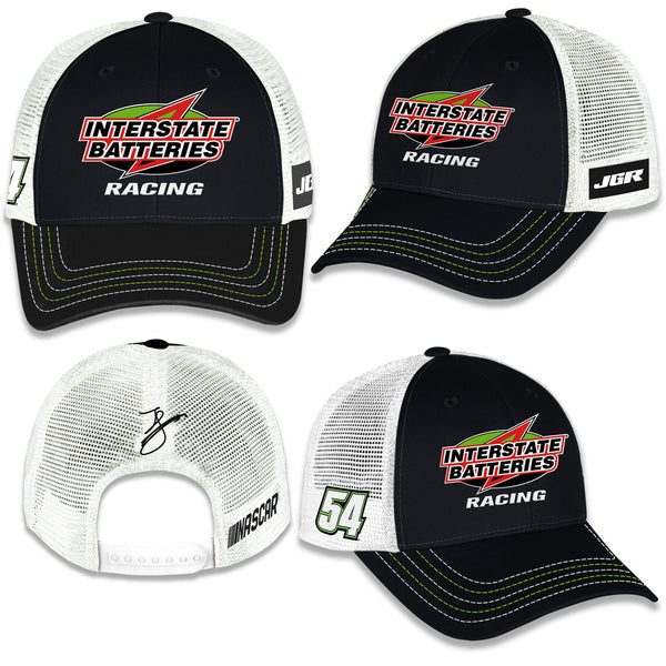 Ty Gibbs 2025 Interstate Sponsor Mesh Hat Black/White #54 NASCAR