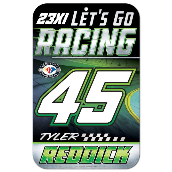 Tyler Reddick 2023 Let's Go Racing #45 11x17 Plastic Sign NASCAR