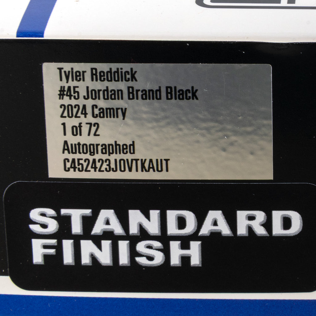 Tyler Reddick Autographed Jordan Brand Black 1:24 Standard 2024 Diecast Car Hand Signed #45 NASCAR