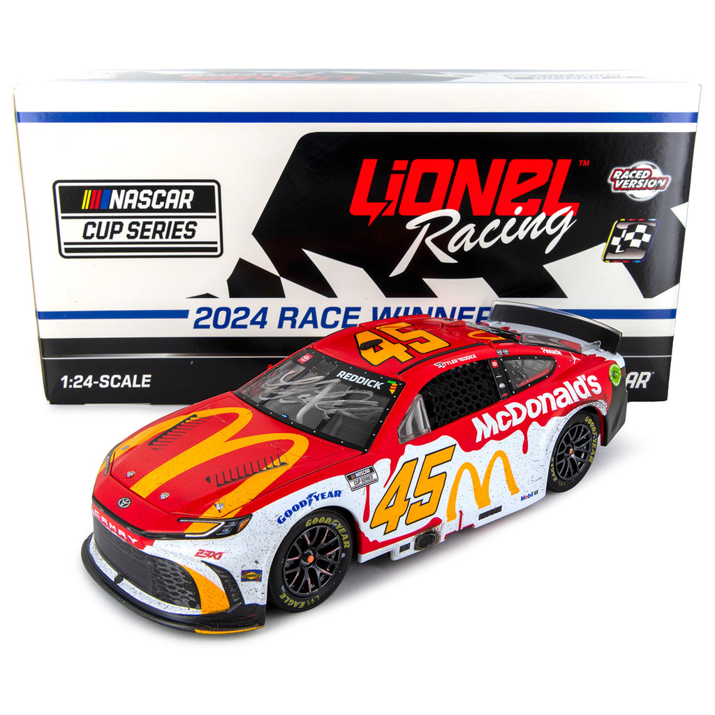 Tyler Reddick Autographed Michigan Race Win 1:24 Standard 2024 Diecast Car McDonald's #45 NASCAR