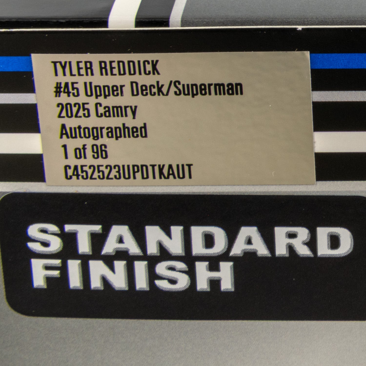 Tyler Reddick Autographed Upper Deck / Superman 1:24 Standard 2025