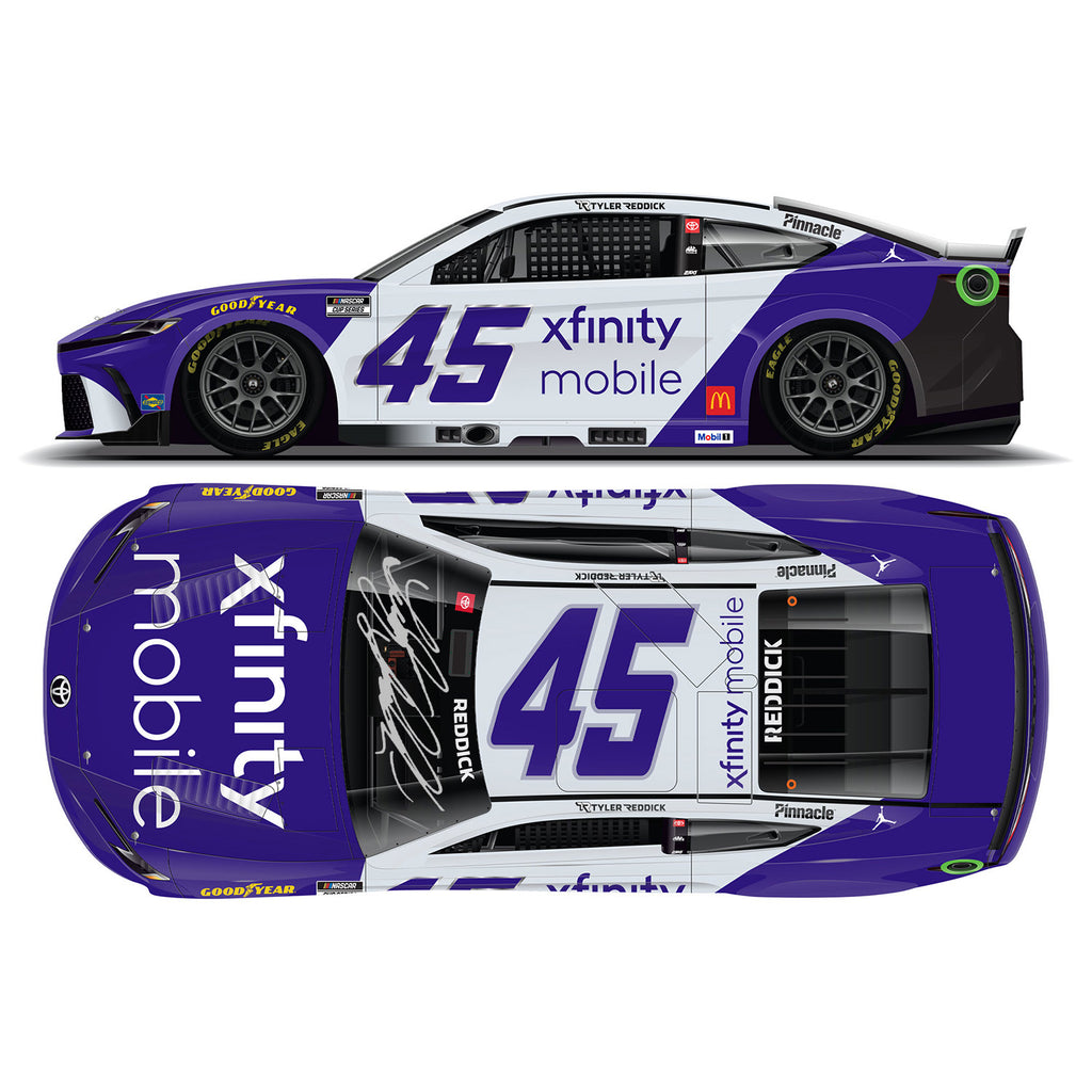 Tyler Reddick Autographed Xfinity Mobile 1:24 Standard 2025 Diecast Car Hand Signed #45 NASCAR