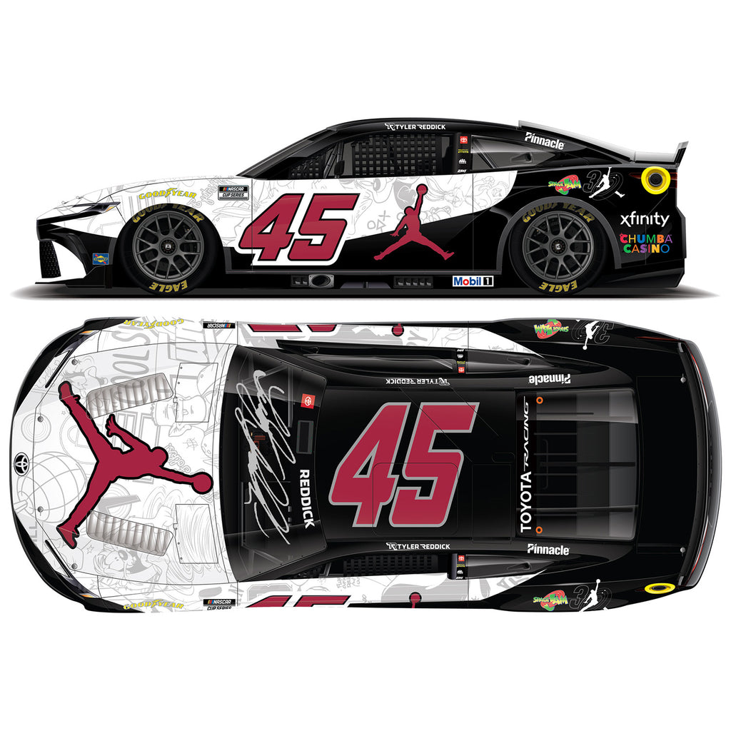 Tyler Reddick Autographed Jordan Brand Space Jam 30th 1:24 Standard 2026 Diecast Car #45 NASCAR