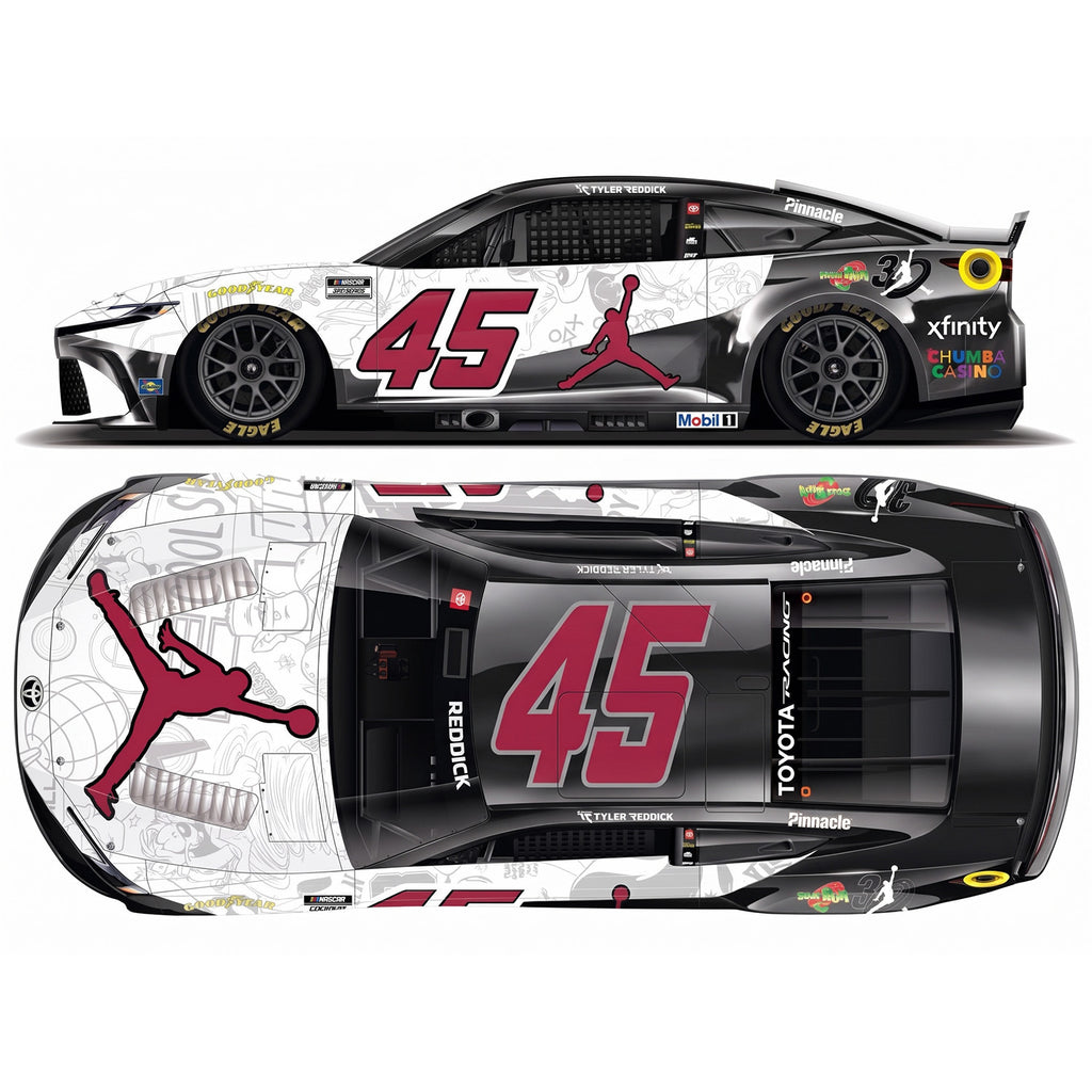 Tyler Reddick Color Chrome Jordan Brand Space Jam 30th 1:24 2026 Diecast Car #45 NASCAR