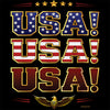 2026 USA! USA! USA! Patriotic American Flag T-Shirt Black