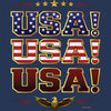 USA! USA! USA! Patriotic American Flag T-Shirt Blue
