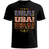 2026 USA! USA! USA! Patriotic American Flag T-Shirt Black