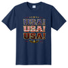 USA! USA! USA! Patriotic American Flag T-Shirt Blue