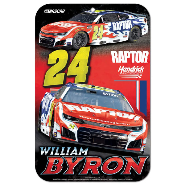William Byron 2026 Raptor #24 11x17 Plastic Sign NASCAR