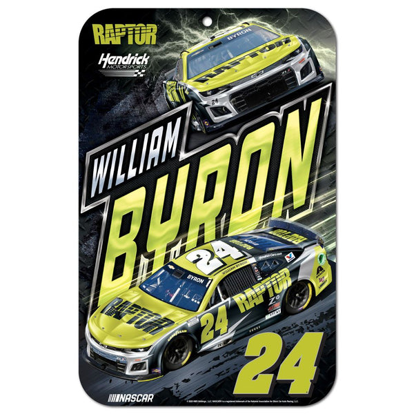 William Byron 2025 Raptor #24 11x17 Plastic Sign NASCAR