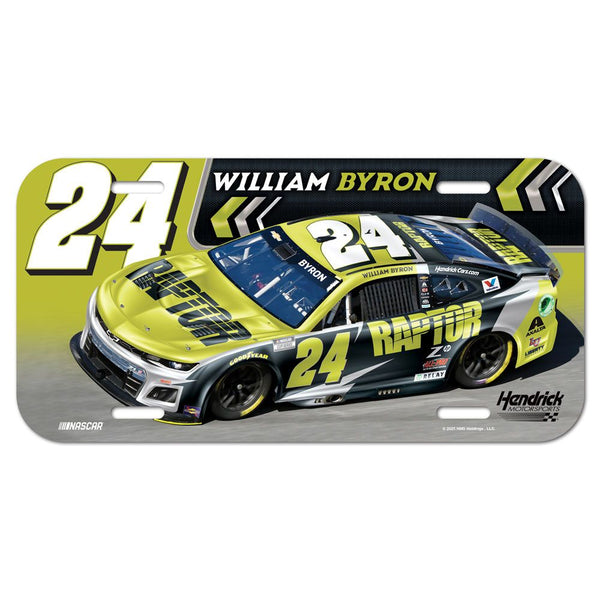 William Byron 2025 Raptor Plastic Car License Plate #24 NASCAR