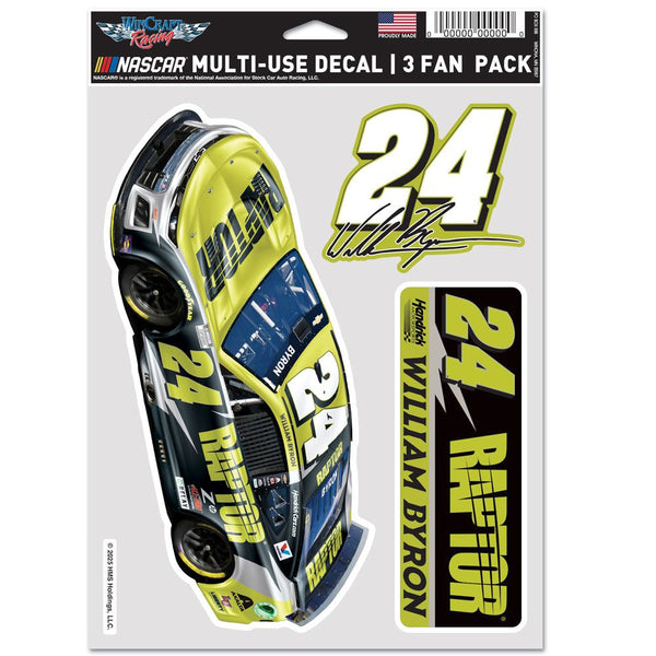 William Byron 2025 Multi-Use Raptor #24 Decal 3-Pack NASCAR