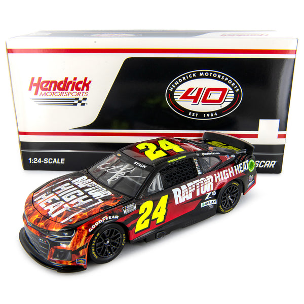 William Byron Autographed Raptor High Heat 1:24 Standard 2024 Diecast Car #24 NASCAR
