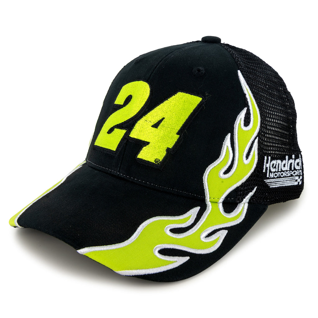 William Byron 2025 Flame #24 Mesh Hat Black NASCAR