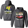 William Byron 2025 Axalta Patriotic Eagle 2-Spot Hoodie Outerwear Sweatshirt Gray #24 NASCAR