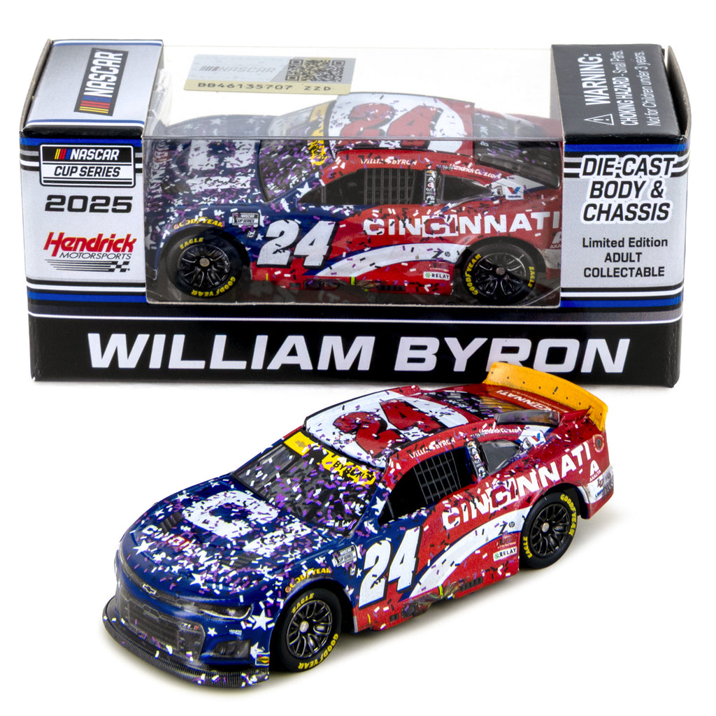 William Byron Martinsville Race Win 1:64 Standard 2025 Diecast Chassis Car #24 Cincinnati NASCAR