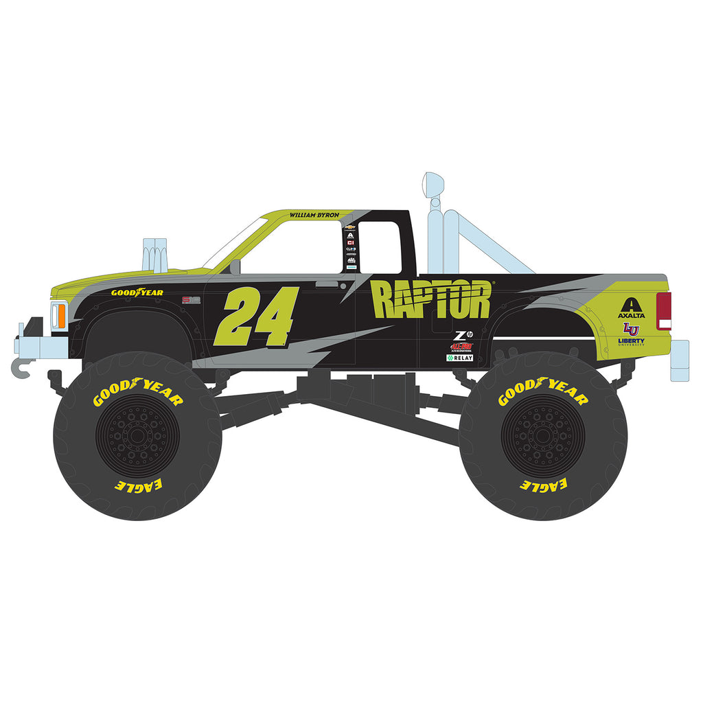 William Byron 2025 Raptor Hendrick Motorsports Tribute Edition 1:64 Standard 1984 Chevrolet Silverado Monster Truck Diecast #24