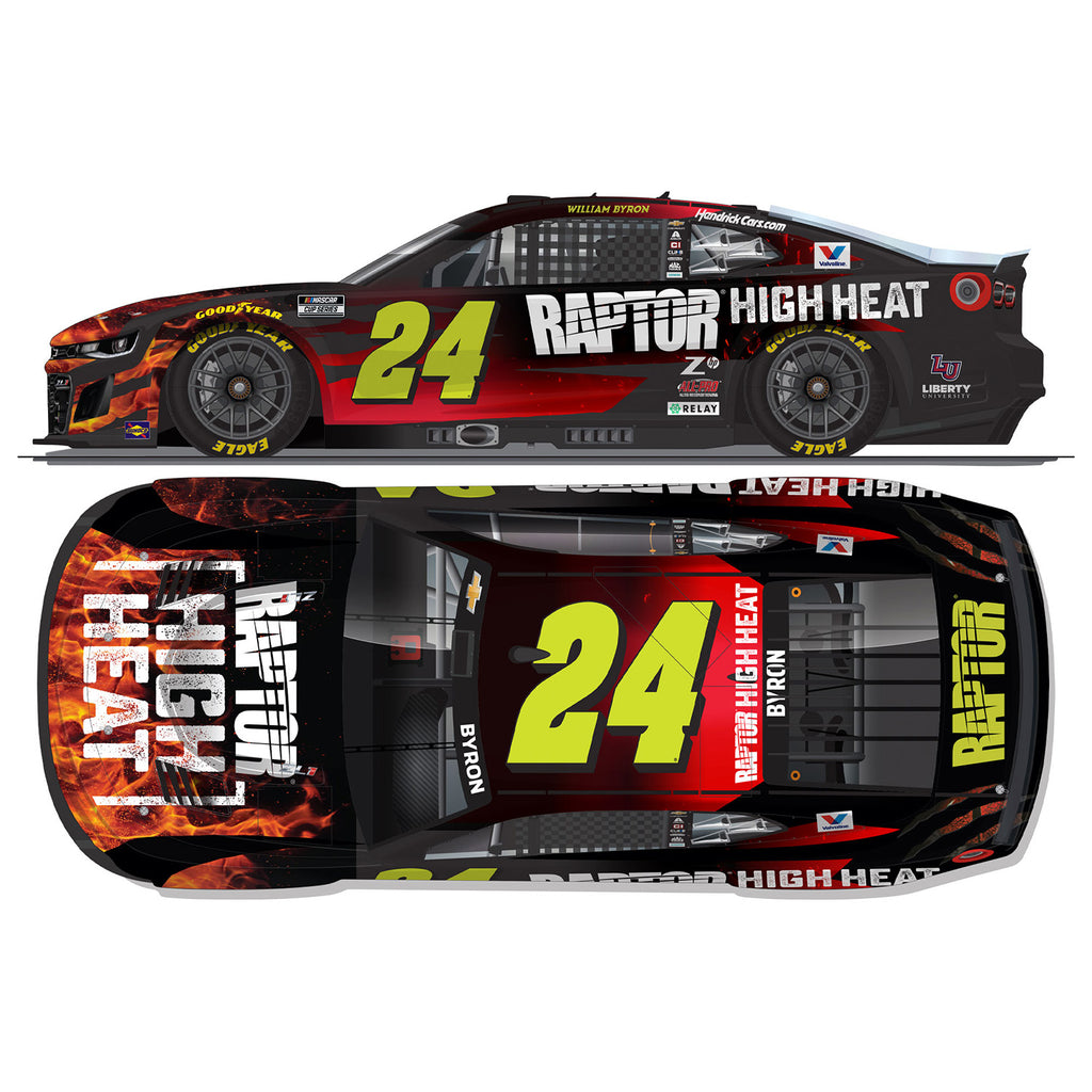 William Byron Raptor High Heat 1:64 Standard 2025 Diecast Car #24 NASCAR
