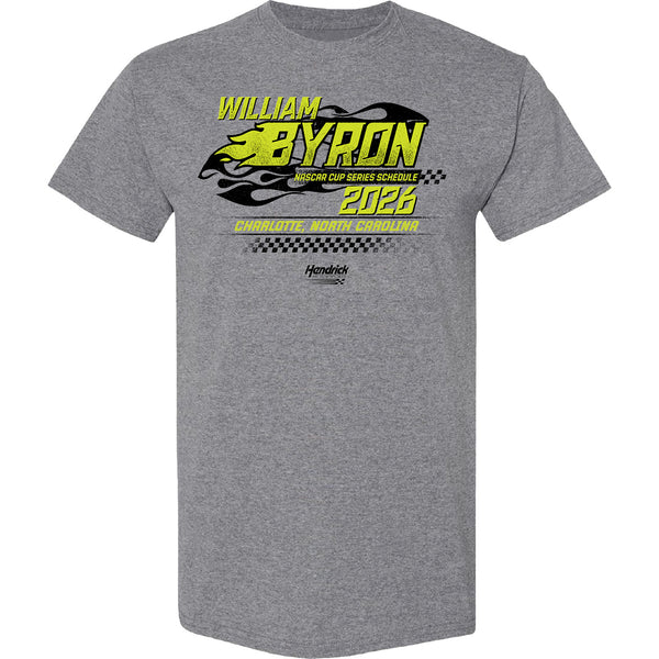 William Byron 2026 NASCAR Cup Series Schedule T-Shirt Gray #24