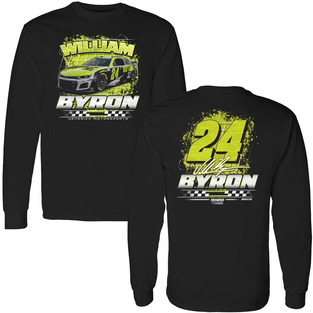 William Byron 2025 Long Sleeve Raptor 2-Spot T-Shirt Black #24 NASCAR