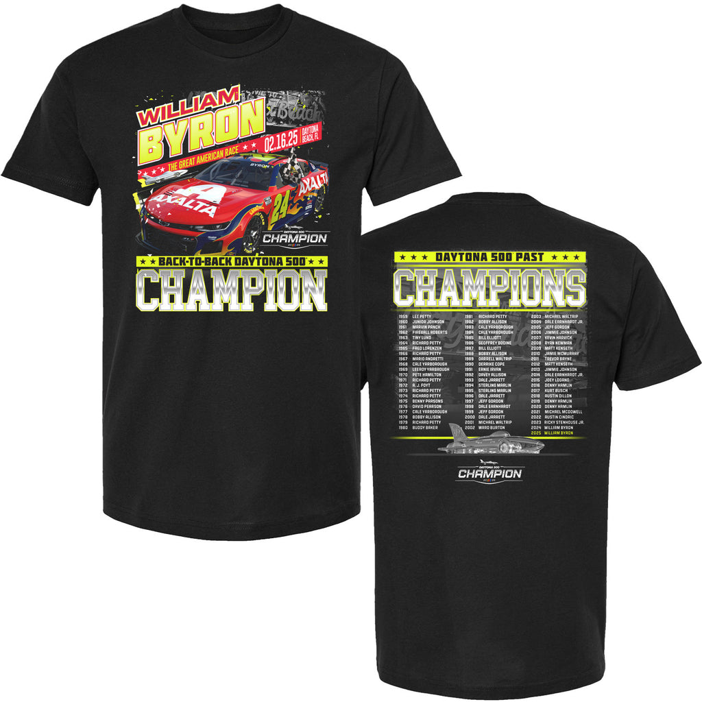 William Byron 2025 Daytona 500 Past Champions T-Shirt Black Axalta #24 NASCAR